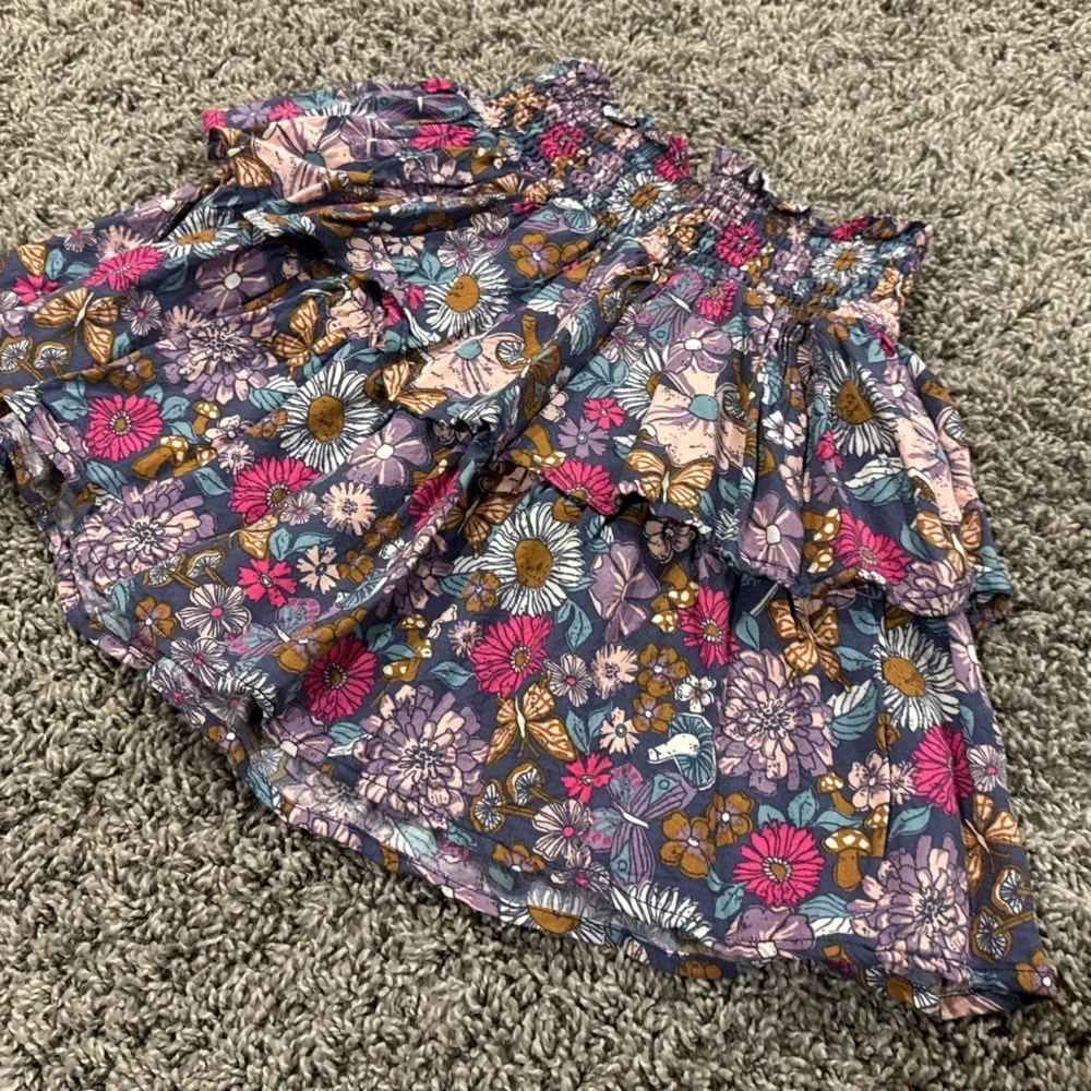 Girls OshKosh B'gosh Floral tiered Skirt with Purple and Pink Accents, size 8